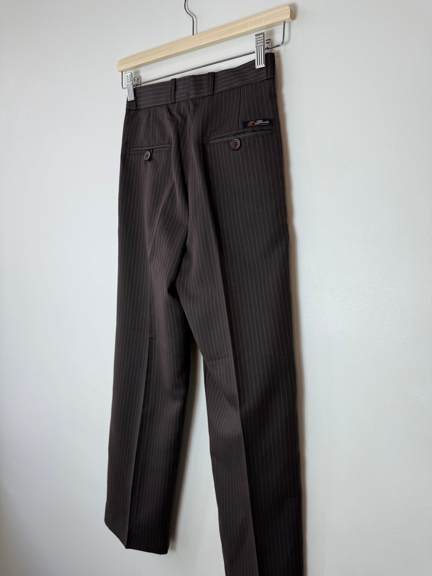 Vintage Gazebo Collection Women's Brown Pinstripe Slacks Pants