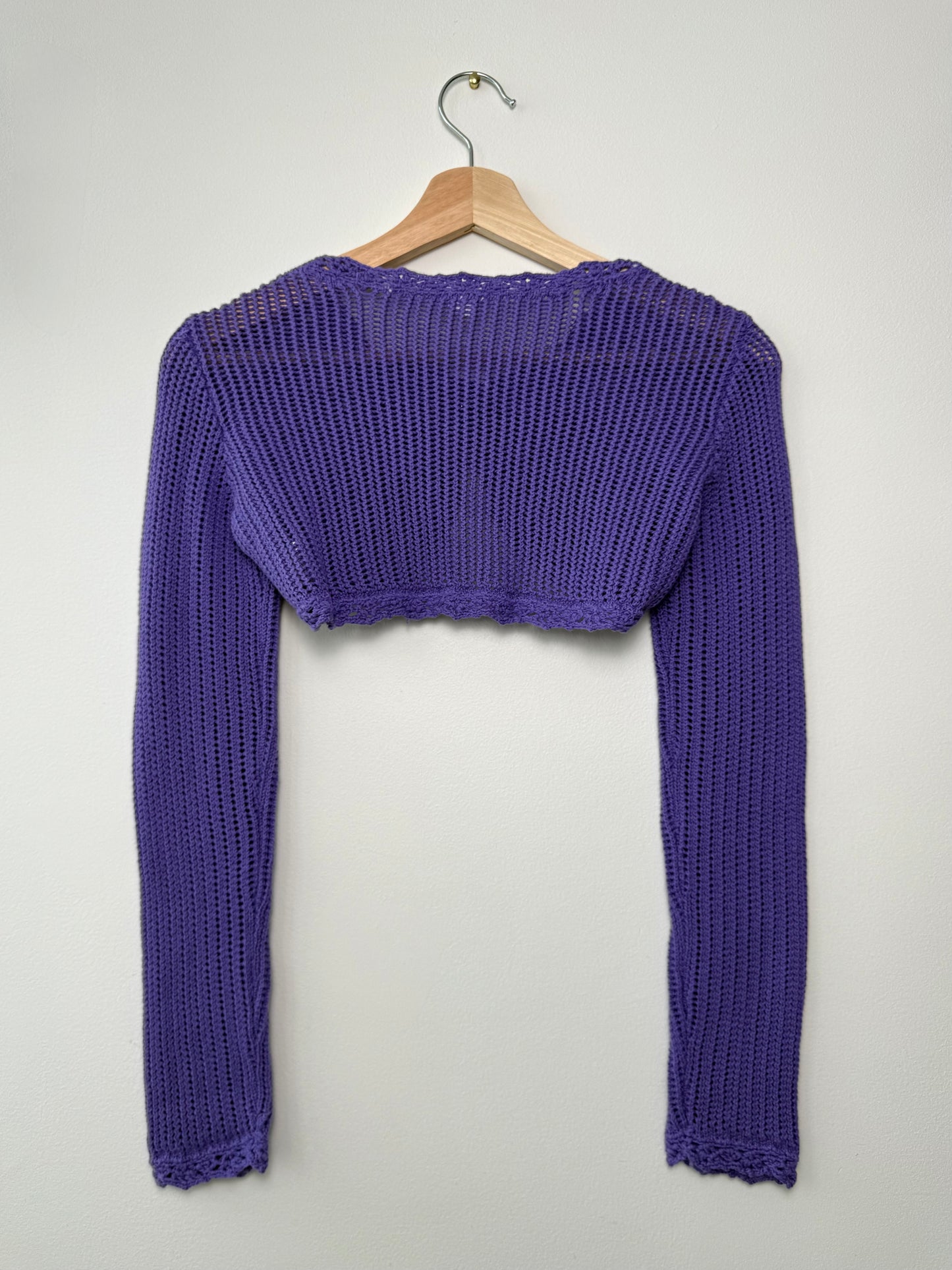 Place 1989 Girls' Purple Crocheted Sweater Cardigan