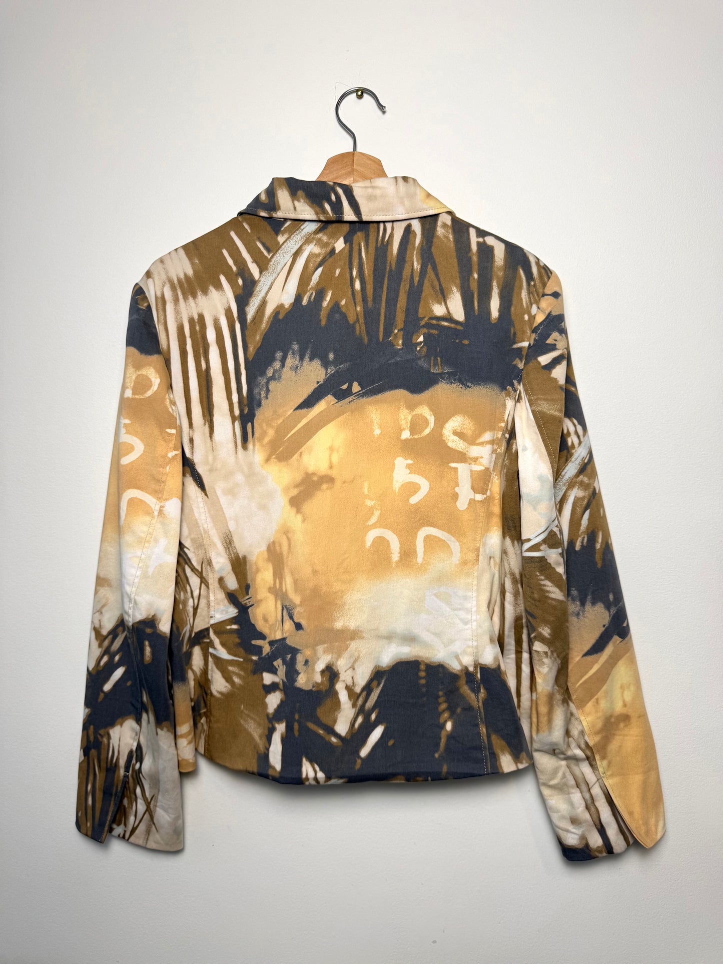 Vintage Y2K Steilmann Women's Abstract Artistic Print Zip-Up Jacket
