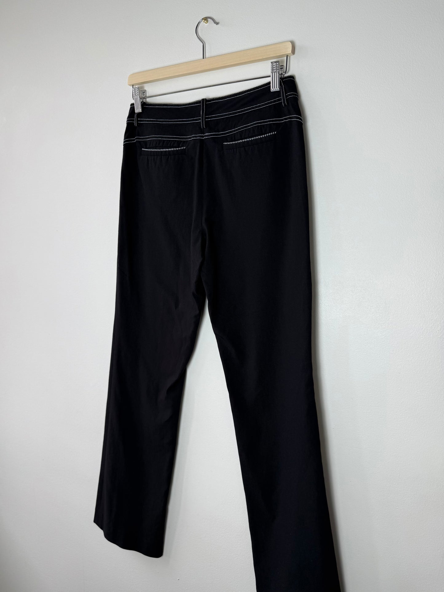 Vintage Spanner Women's Black Pants with White Stitching