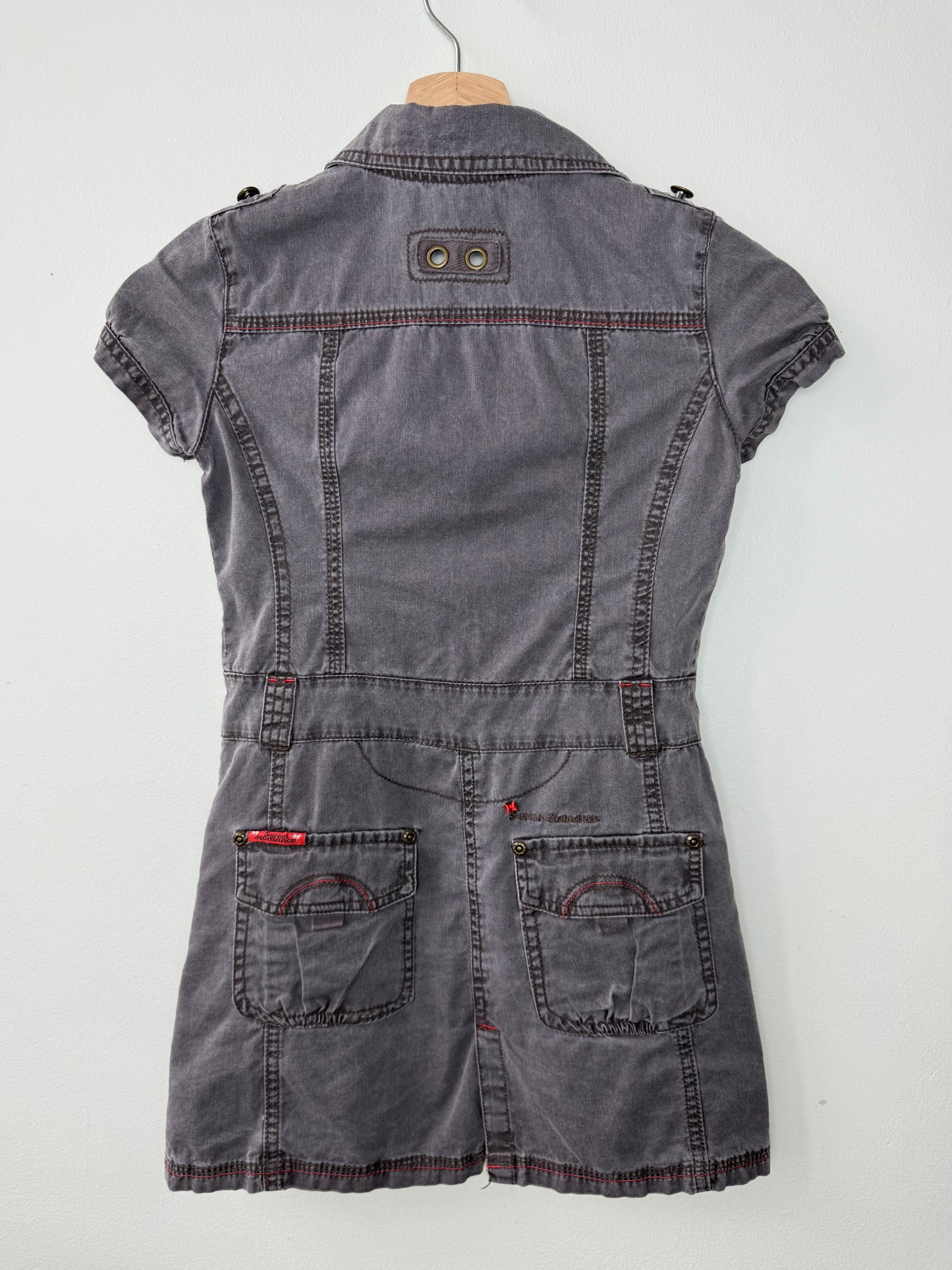 Y2K Here There Girls' Grey Denim Dress