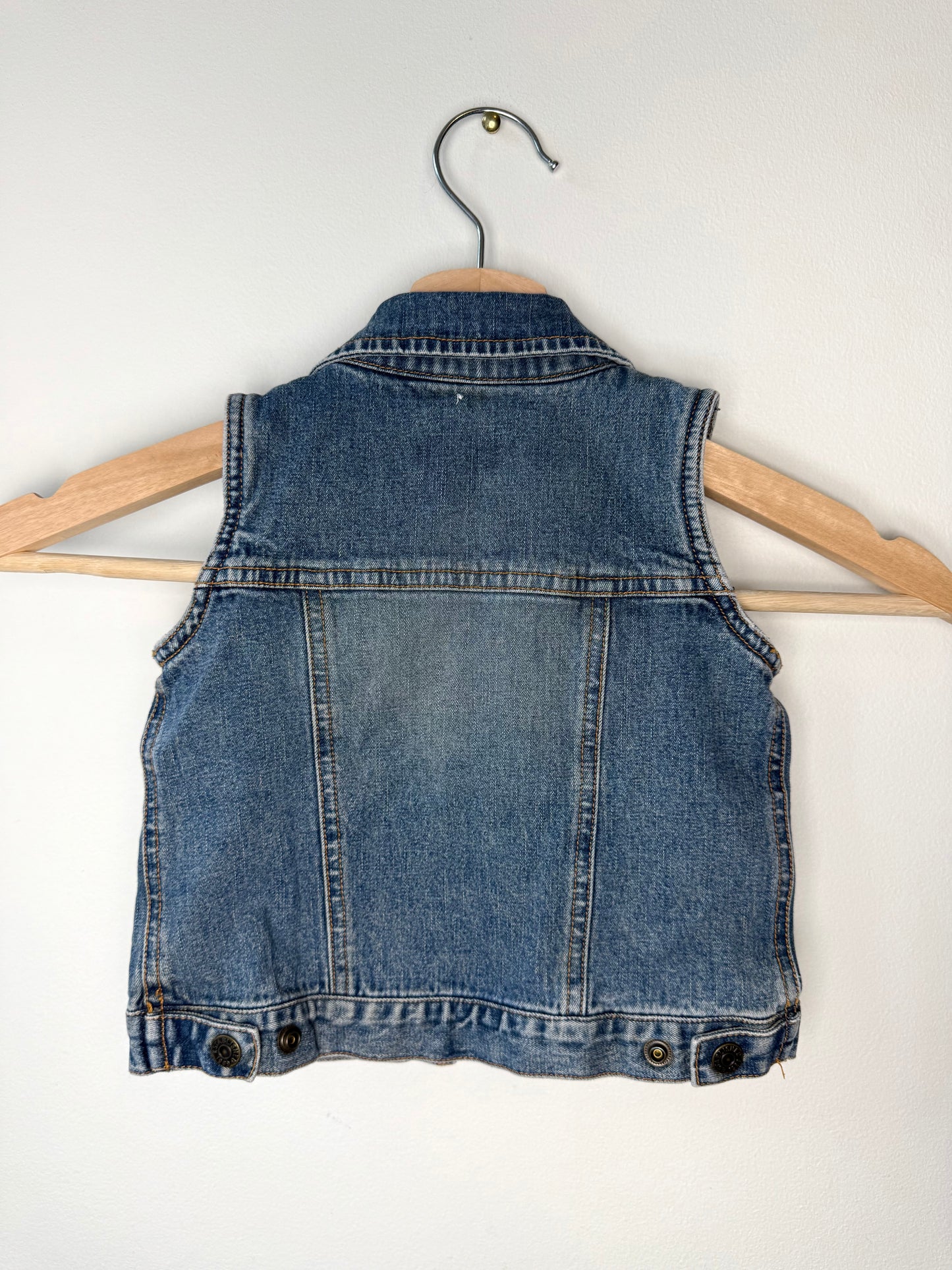 THE CHILDREN PLACE Girls' Denim Vest with Floral Patches