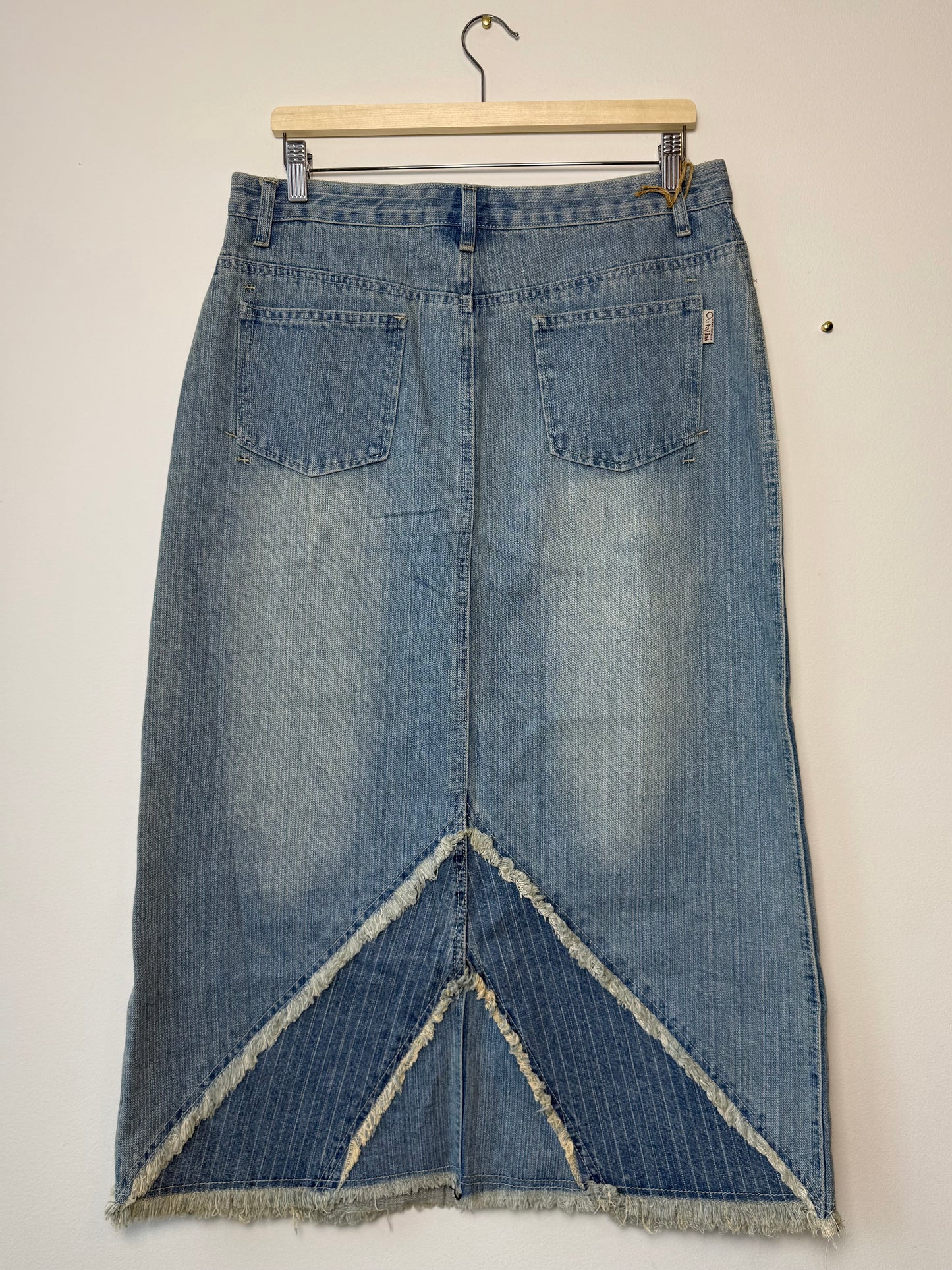 Unworn Y2K Ou Tai Lai Women's Light Blue Long Denim Skirt
