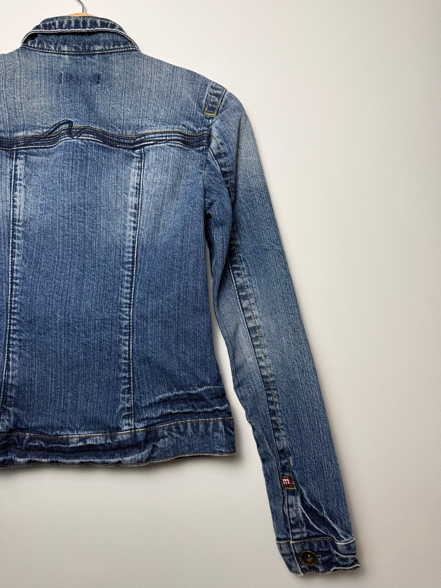 Vintage Y2K moto Women's Blue Denim Jacket