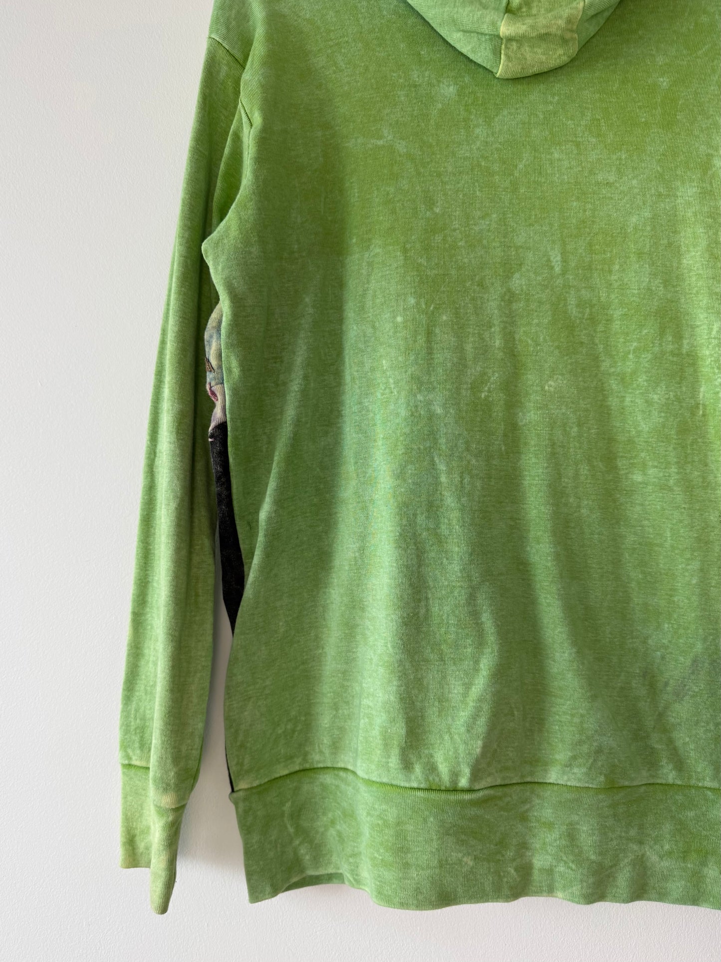 Y2K ARK Women's Green Patchwork & Embroidered Zip-Up Hoodie