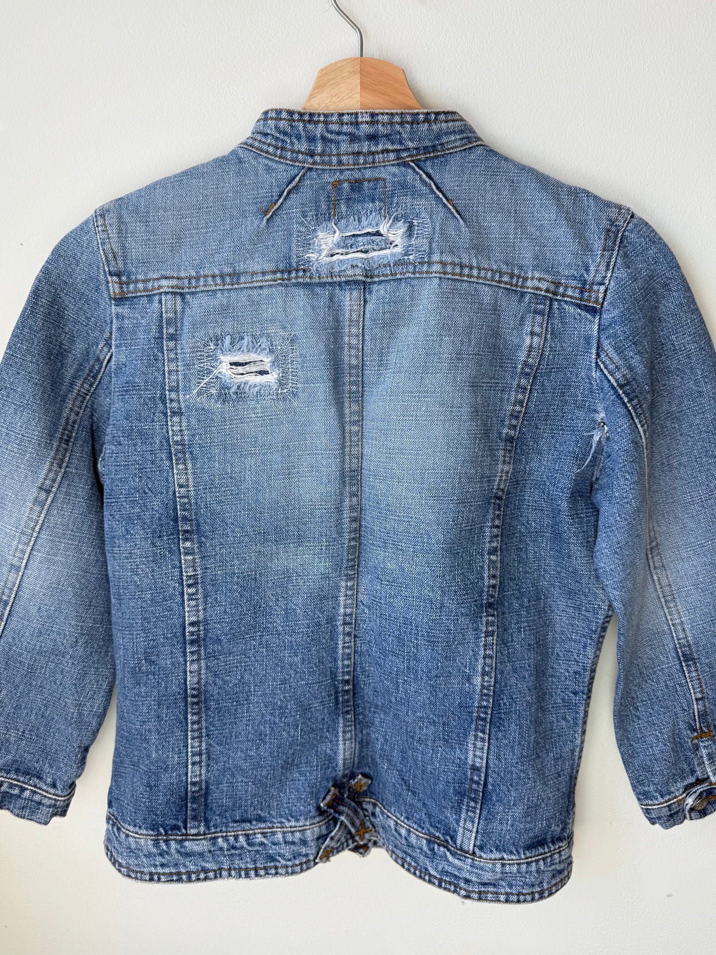 Y2K BOOSLEY JEANS Women's Distressed Blue Denim Jacket