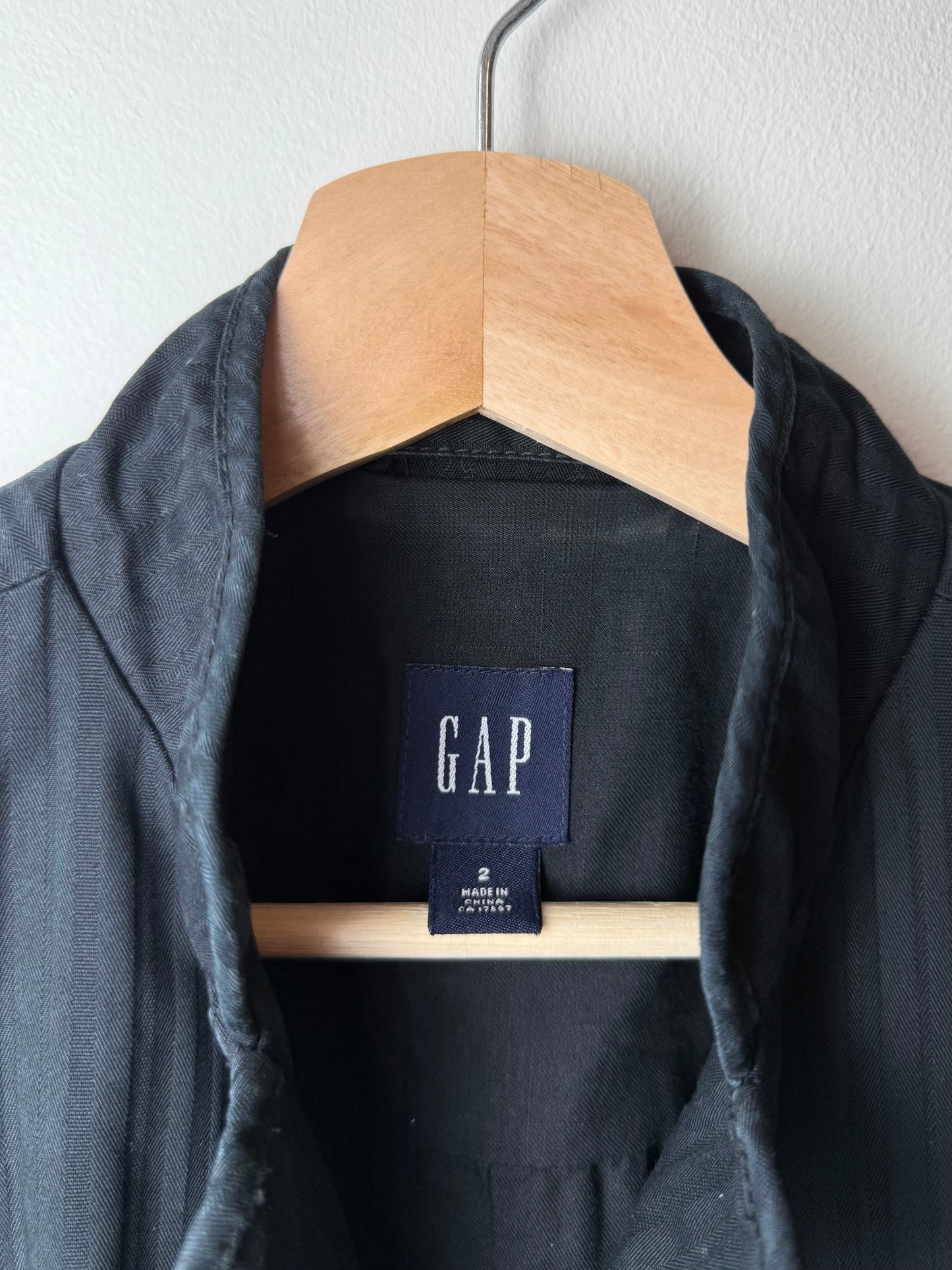 Y2K Women's Gap Black Striped Victorian-Inspired Fitted Jacket