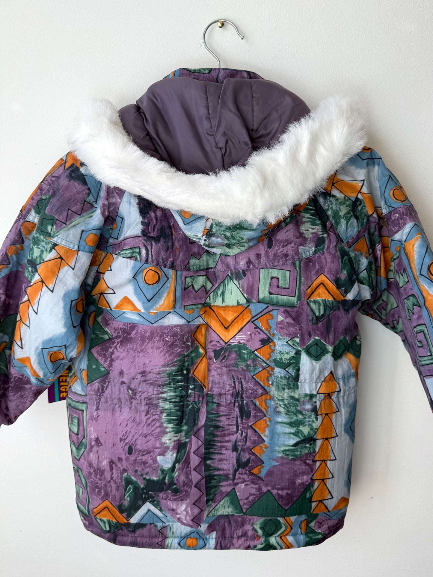 Unworn Vintage BELLE NEIGE Kids' Retro Colorful Patterned Snow Jacket