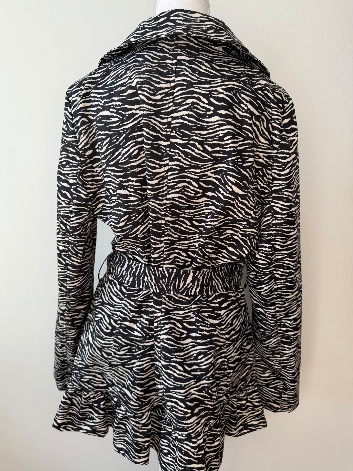Sandro Studio Women's Zebra Print Ruffle Collar Jacket