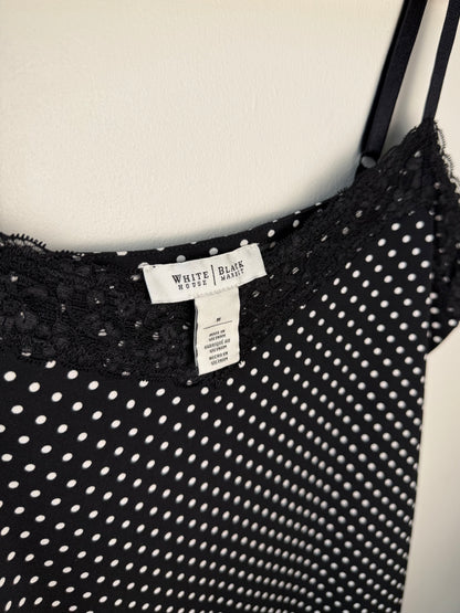 Women's Black Lace & Polka Dot Camisole