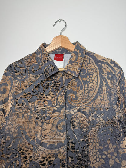 Vintage Y2K Women's Olsen Black Animal Print Denim-Style Jacket