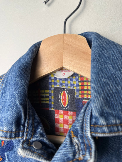 Vintage ZECAR Kids' Blue Denim Jacket with Retro Lining