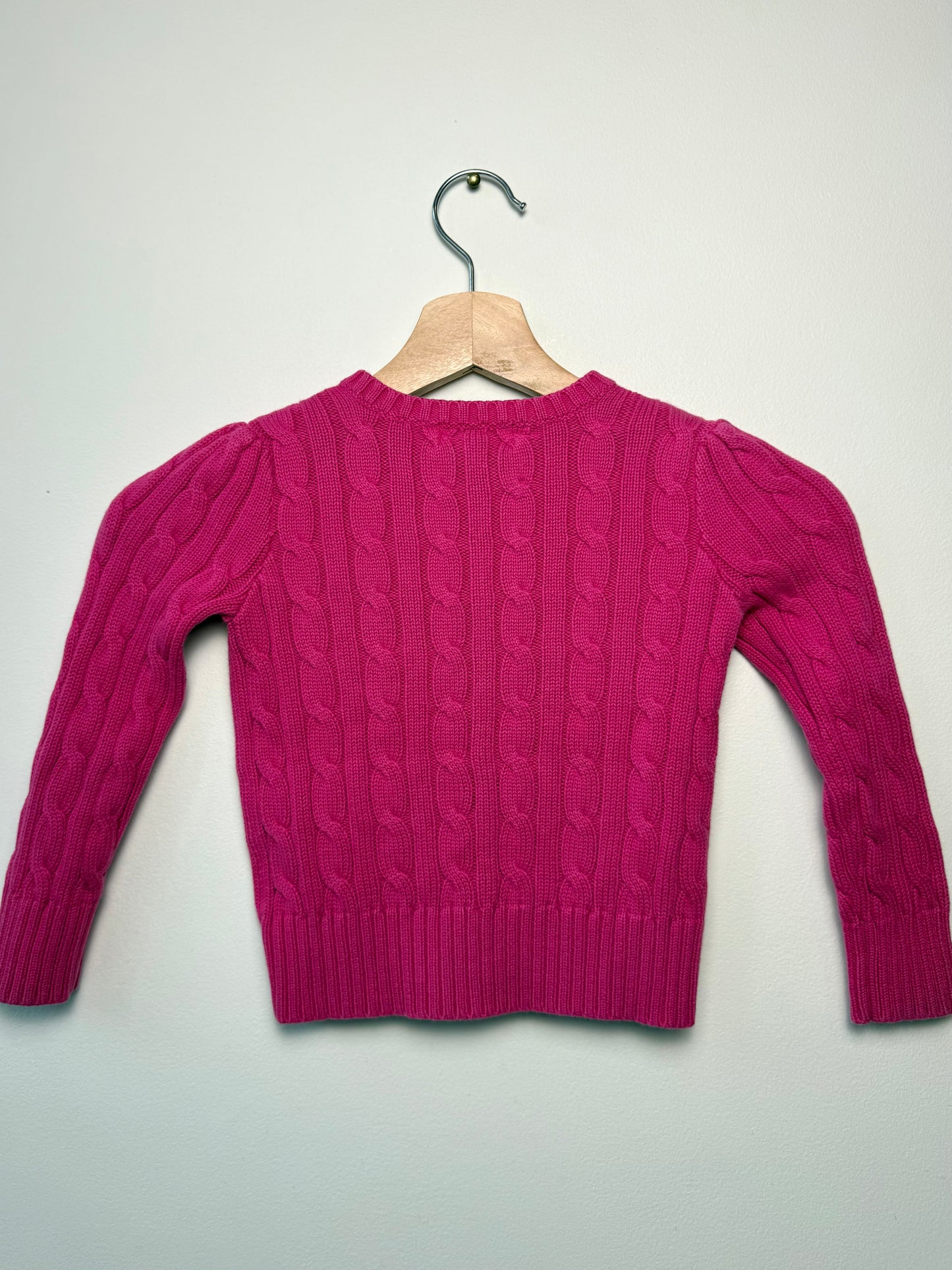 Ralph Lauren Girls' Pink Cable Knit Cardigan