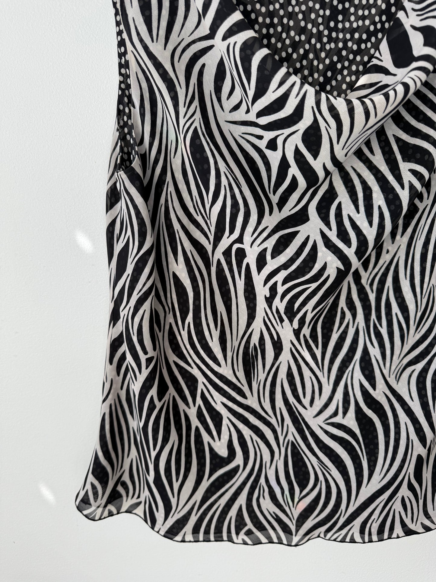 Nygard Collection Women's Reversible Zebra + Polka Dot Sleeveless Top