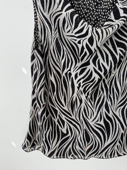 Nygard Collection Women's Reversible Zebra + Polka Dot Sleeveless Top
