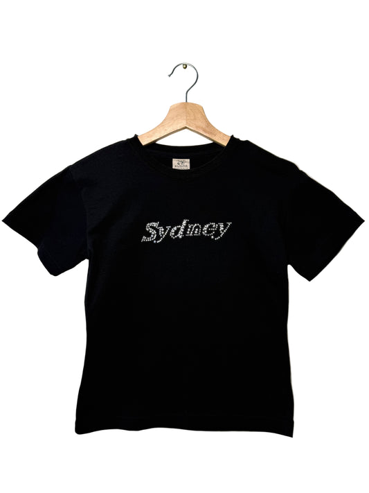 Women's Black “Sydney” Studded Logo T-Shirt