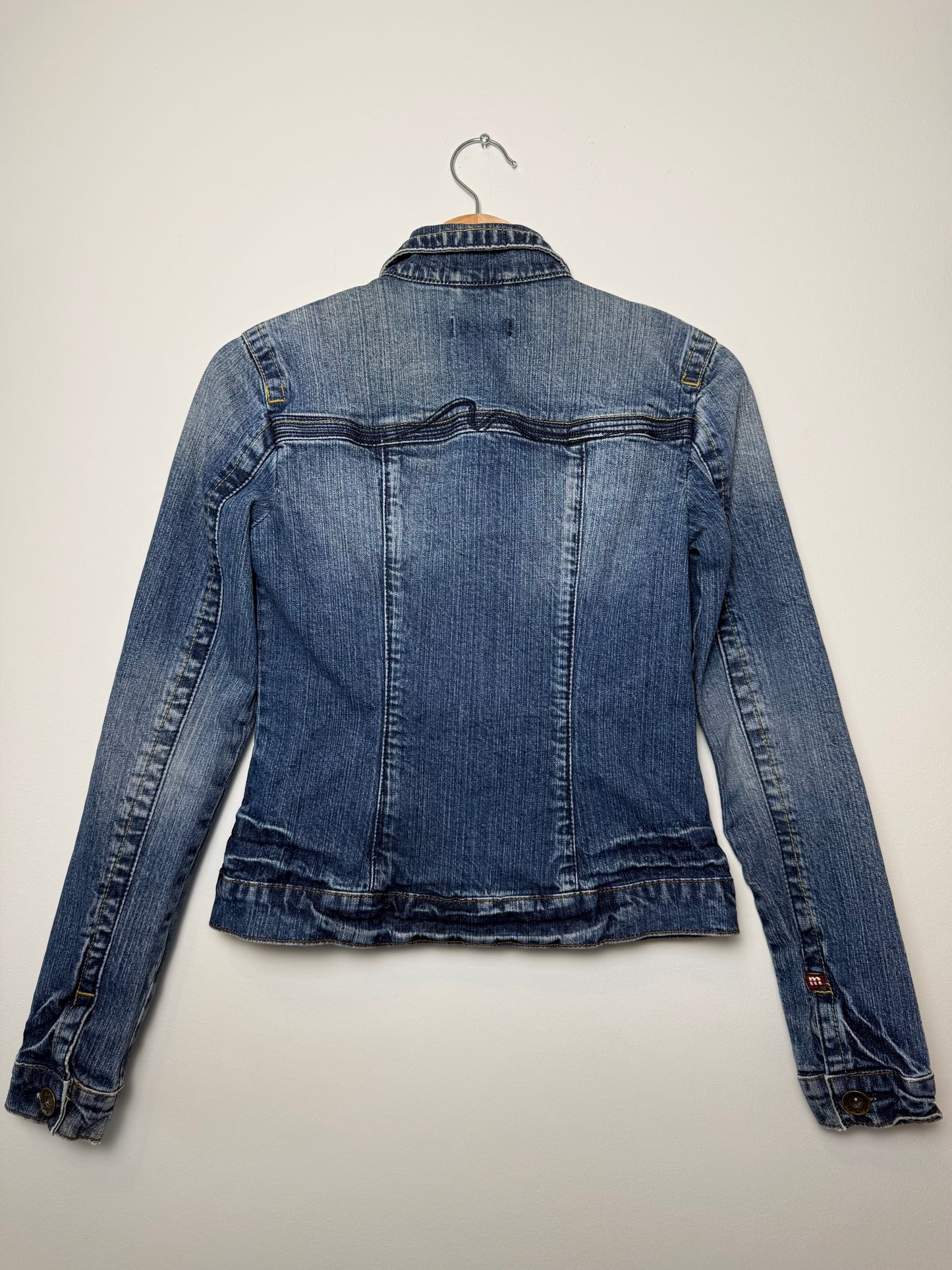 Vintage Y2K moto Women's Blue Denim Jacket