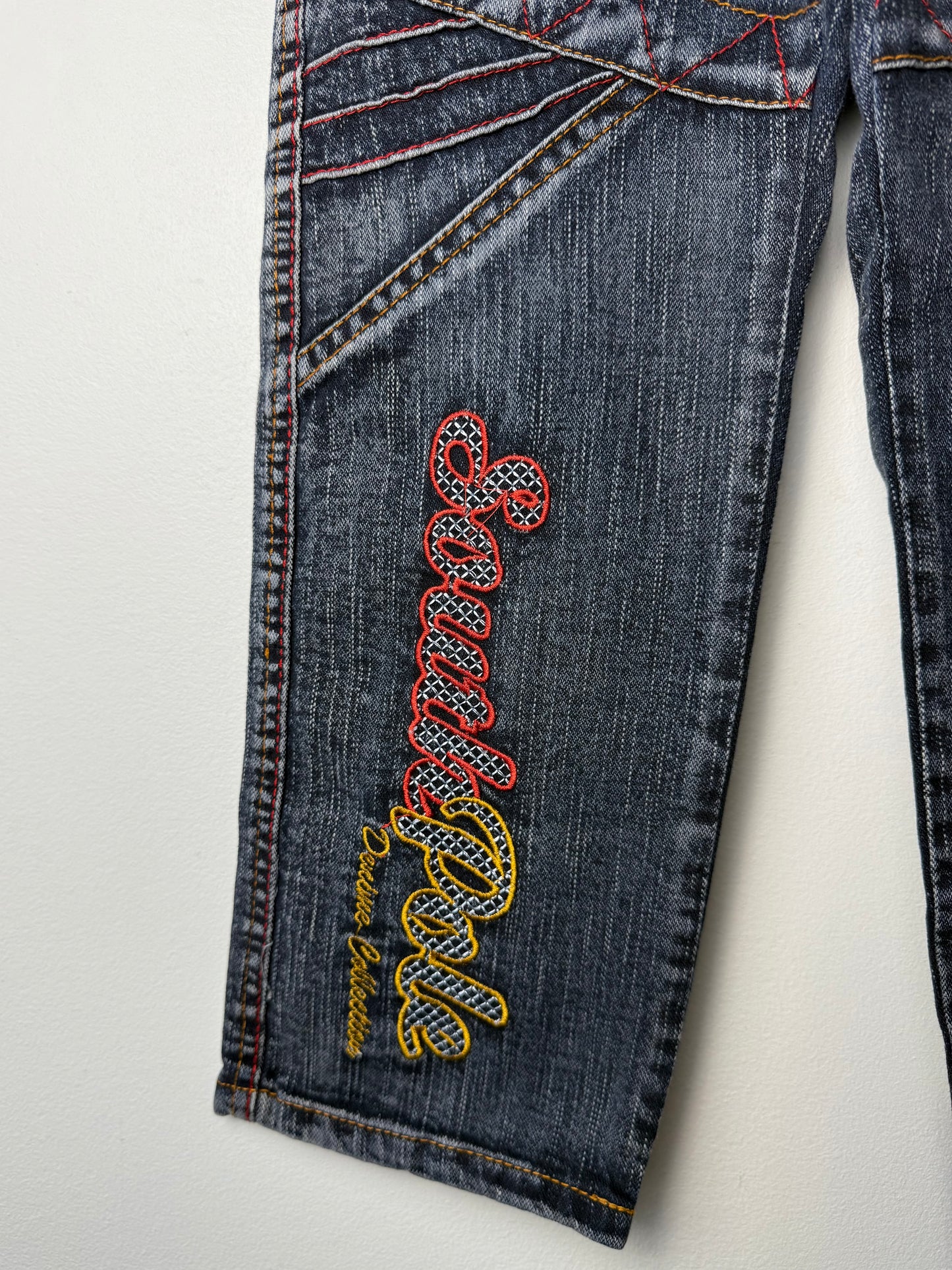 Y2K South Pole Boy's Black Jeans with Embroidery