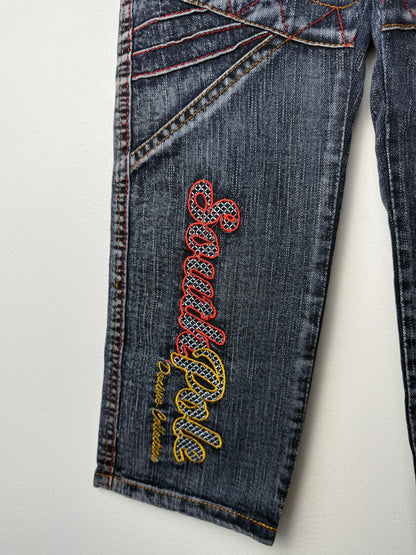 Y2K South Pole Boy's Black Jeans with Embroidery