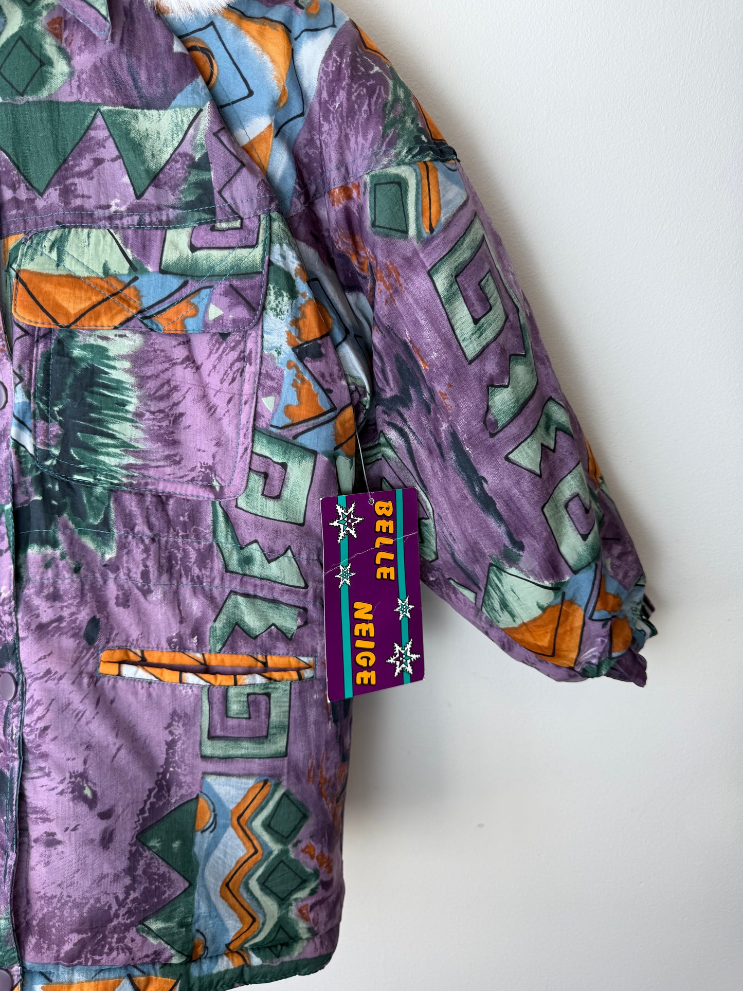Unworn Vintage BELLE NEIGE Kids' Retro Colorful Patterned Snow Jacket