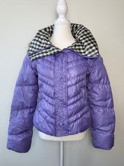 Y2K Torino Lamborghini Girls' Lavender Down Puffer Jacket
