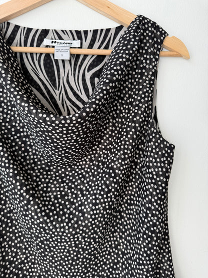 Nygard Collection Women's Reversible Zebra + Polka Dot Sleeveless Top
