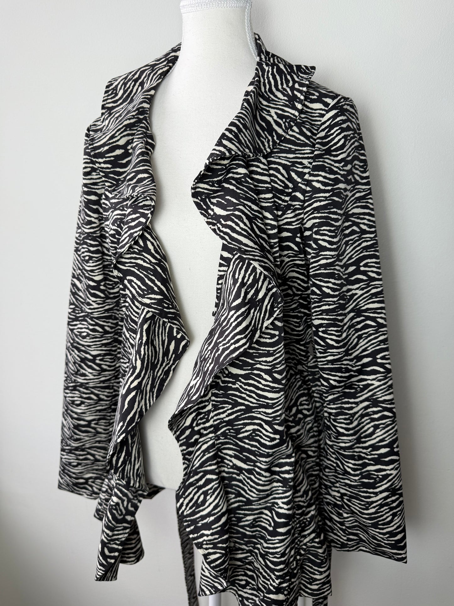 Sandro Studio Women's Zebra Print Ruffle Collar Jacket