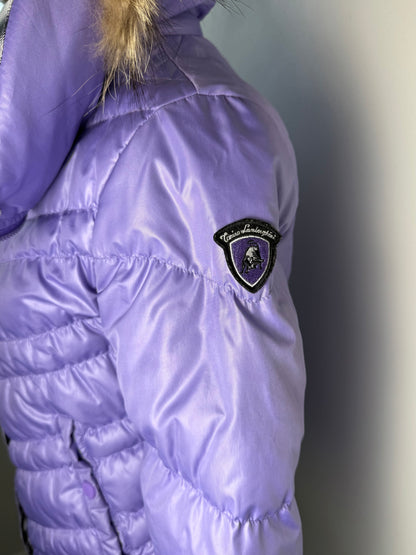 Y2K Torino Lamborghini Girls' Lavender Down Puffer Jacket