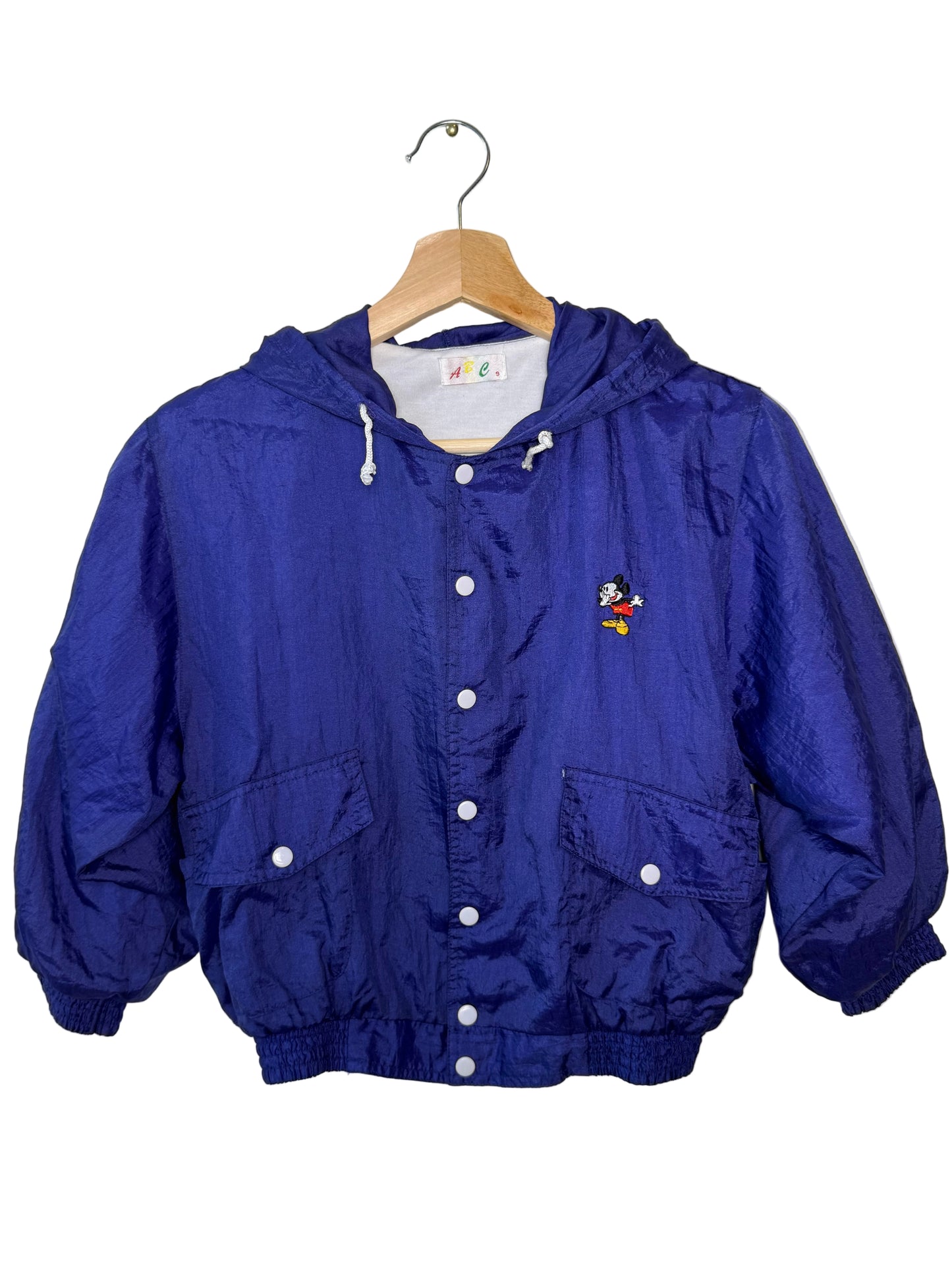 Vintage Kids' Blue-Purple Windbreaker with Mickey Mouse Embroidery