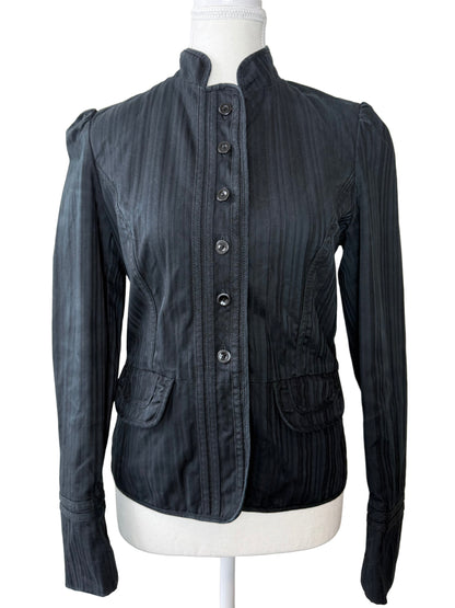 Y2K Women's Gap Black Striped Victorian-Inspired Fitted Jacket