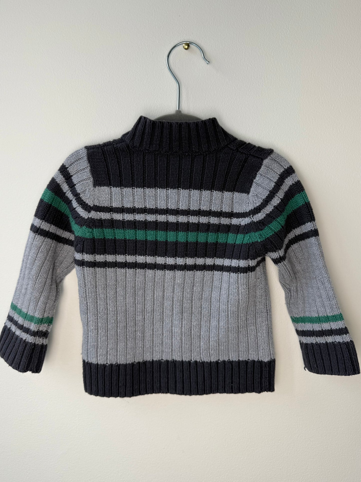 MEXX Boy's Zip-Up Knit Sweater with Stripes