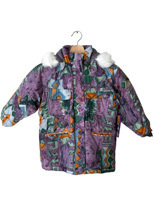 Unworn Vintage BELLE NEIGE Kids' Retro Colorful Patterned Snow Jacket