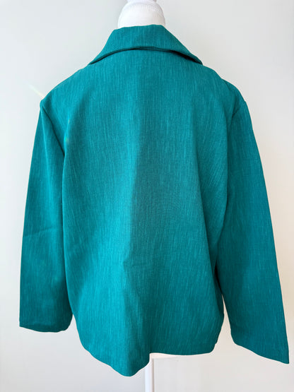 Vintage Mr. Max Women's Teal Blouse/Jacket
