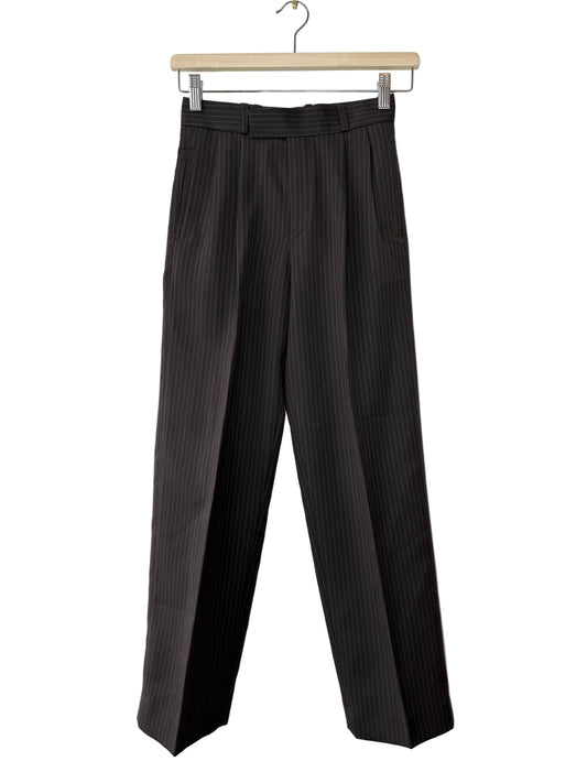 Vintage Gazebo Collection Women's Brown Pinstripe Slacks Pants