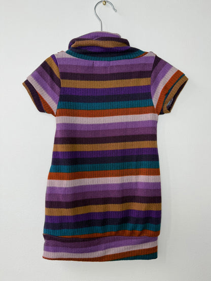 Jebellina Girls' Multicolored Striped Turtleneck Sweater Top/Dress