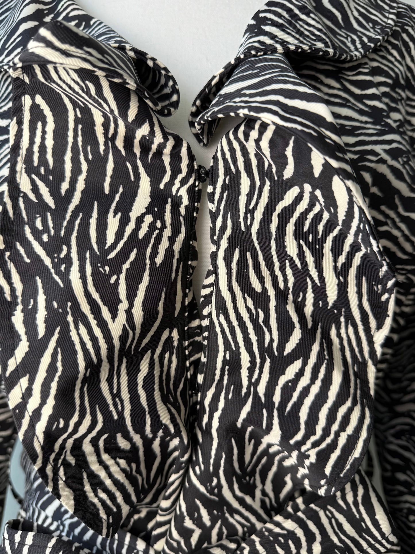 Sandro Studio Women's Zebra Print Ruffle Collar Jacket