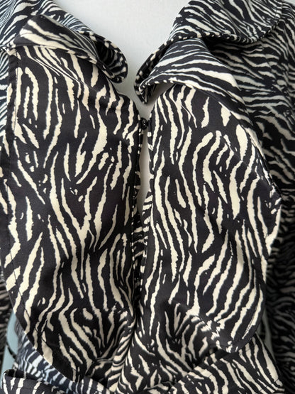 Sandro Studio Women's Zebra Print Ruffle Collar Jacket