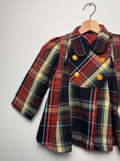 Y2K RONALDO FRAGA Girls' Multicolored Plaid Dress Coat