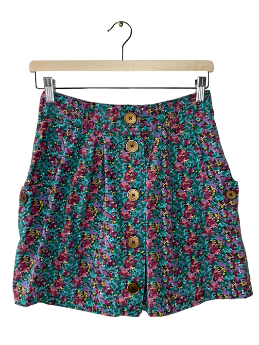 Vintage COOPERATIVE Women's Floral Patterned Skirt with Buttons