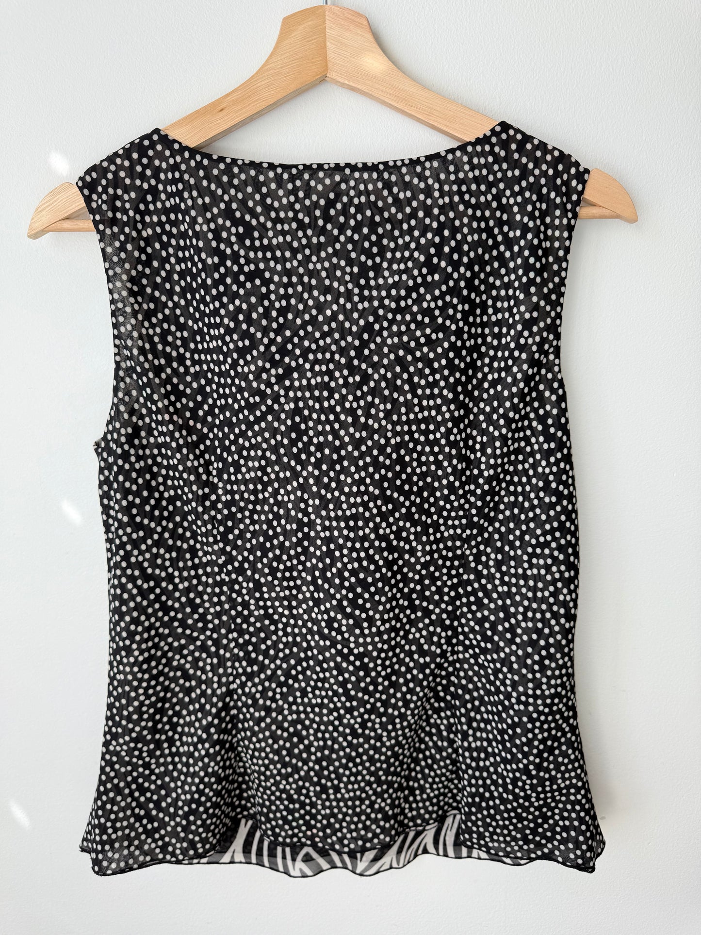 Nygard Collection Women's Reversible Zebra + Polka Dot Sleeveless Top