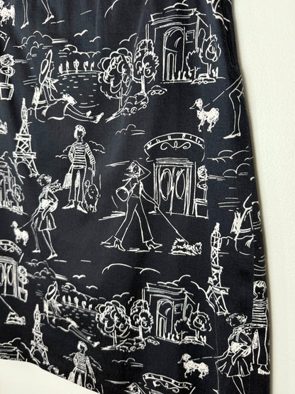 RW & CO Women's Black Cityscape Print Skirt