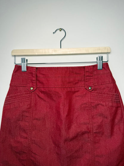 Y2K Worthington Women's Red Midi Denim Skirt