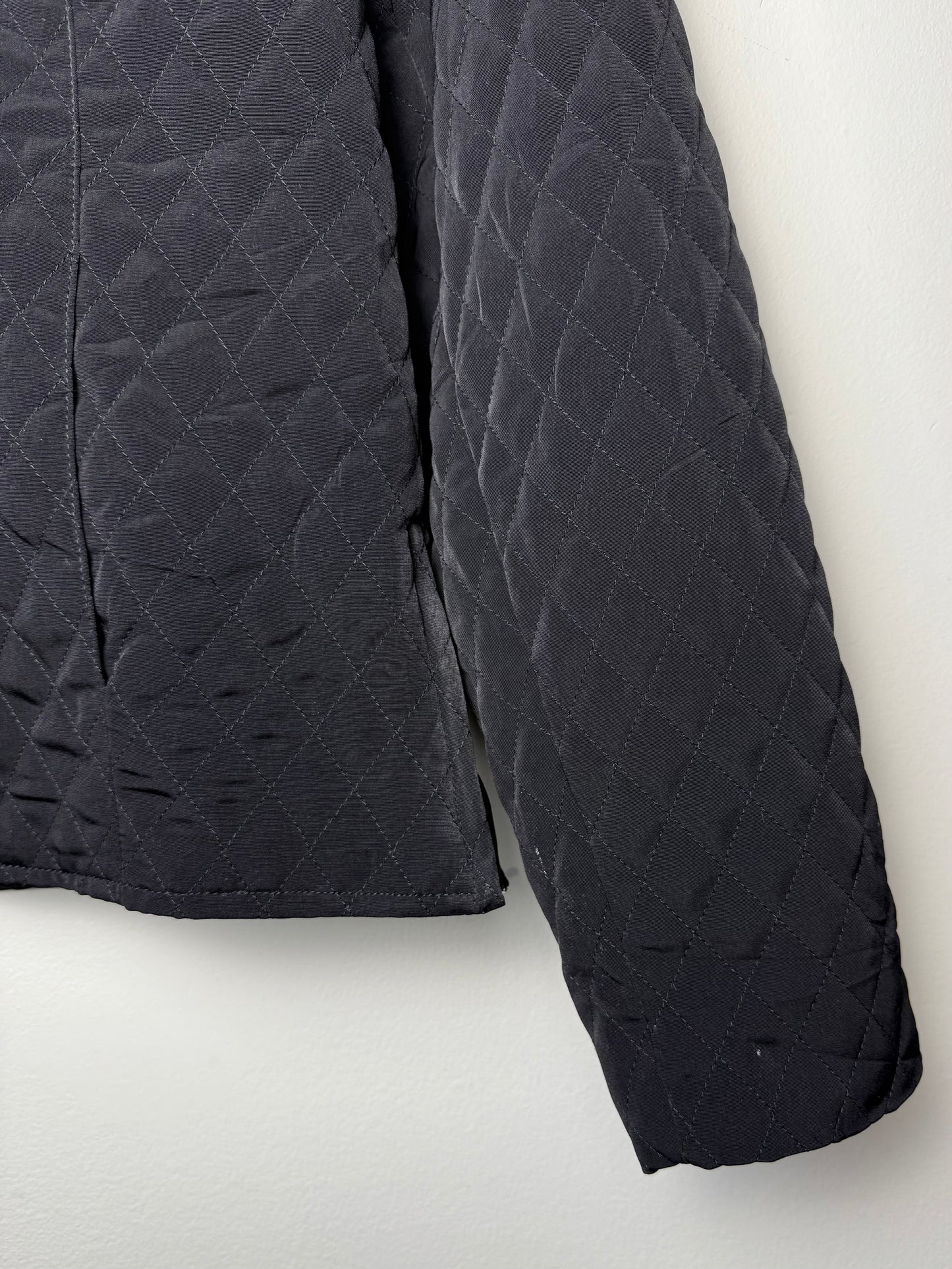 Y2K Sport Haley Women's Black Quilted Jacket with Rhinestone Zipper