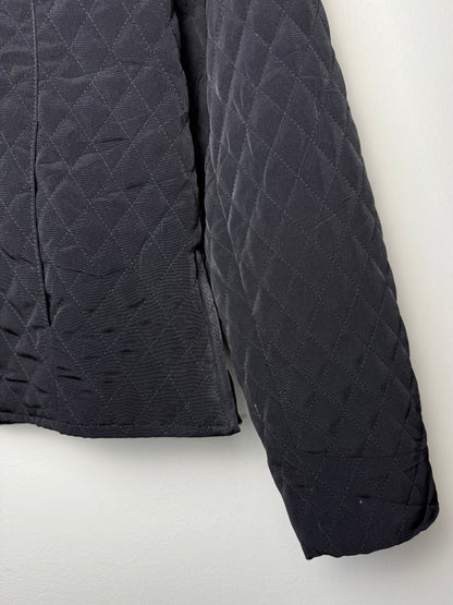 Y2K Sport Haley Women's Black Quilted Jacket with Rhinestone Zipper