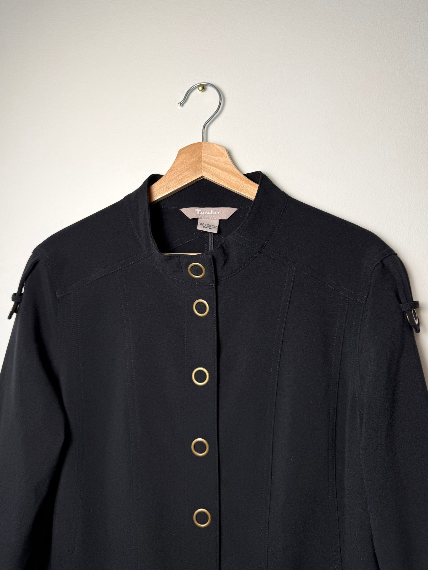 Y2K TANJAY Women's Black Button-Down Jacket