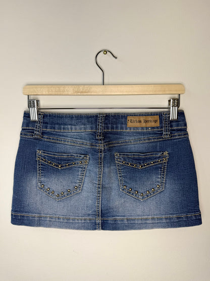 Y2K Urban Heritage Women's Micro Mini Blue Skirt