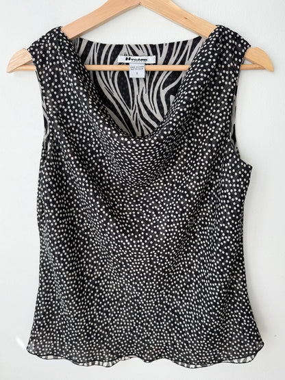 Nygard Collection Women's Reversible Zebra + Polka Dot Sleeveless Top