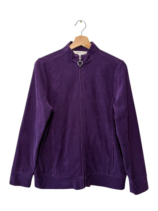 Vintage Allison Daley Women's Purple Corduroy Zip-up Jacket