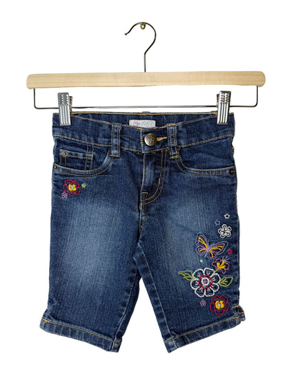 EST 1989 PLACE Girl's Blue Denim Shorts with Embroidery