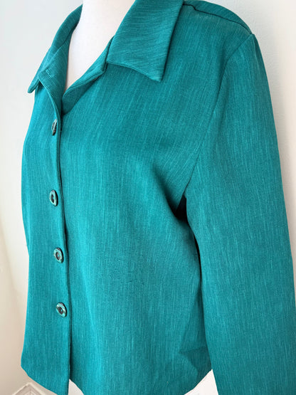 Vintage Mr. Max Women's Teal Blouse/Jacket